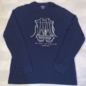 L.L. Bean “The Way Life Should Be” Shirt Medium Navy - Maine Outdoors Hiking
